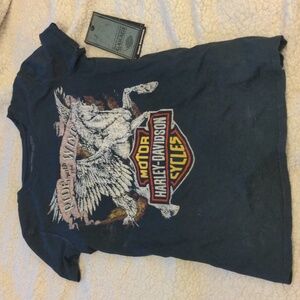 Harley Davidson Black ride w/the wind logo tee size S NWT